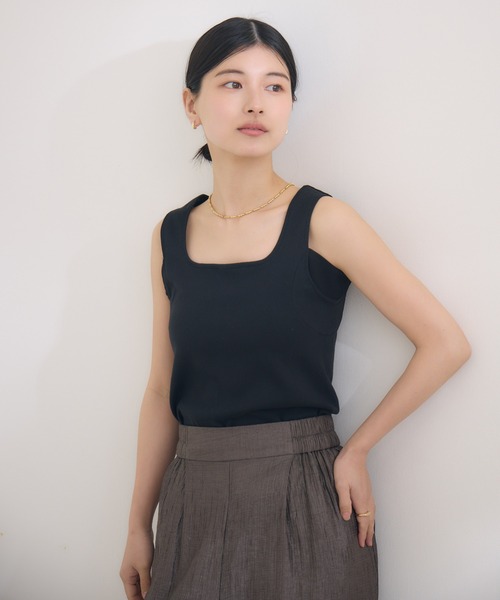 KATHARINE ROSS(キャサリンロス)の「【KATHARINE ROSS】【Made in Japan】ファッションアドバイザー監修!サラリストスクエアタンクトップ(タンクトップ・レディース・ホワイト/ブラック・MEDIUM)」の21枚目の写真