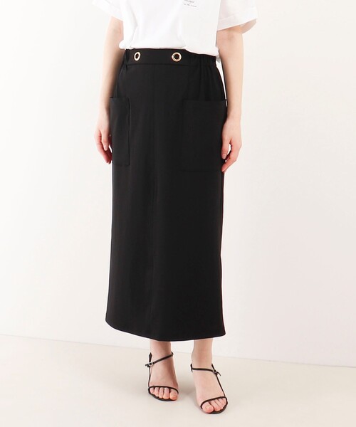 MICO COULIER（ミコクリエ）の「CICA配合サークルストレッチスカート（スカート・レディース・ベージュ/ブラック・38/36）」の2枚目の写真