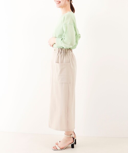 MICO COULIER（ミコクリエ）の「CICA配合サークルストレッチスカート（スカート・レディース・ベージュ/ブラック・38/36）」の4枚目の写真