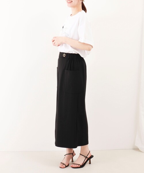 MICO COULIER（ミコクリエ）の「CICA配合サークルストレッチスカート（スカート・レディース・ベージュ/ブラック・38/36）」の8枚目の写真