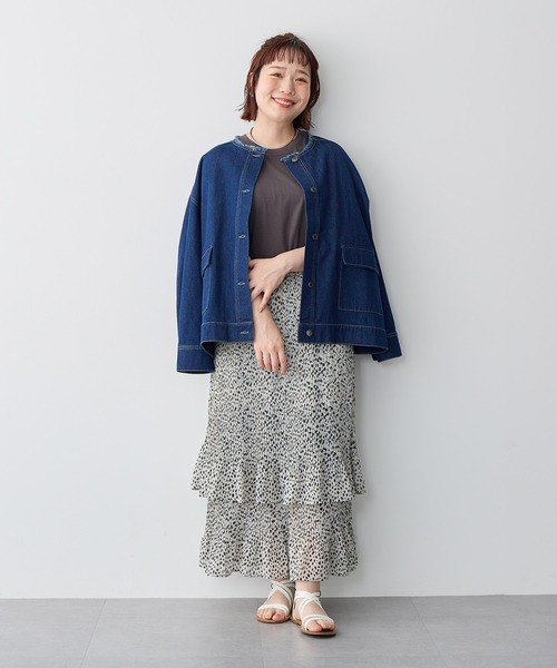 anyfee(エニフィー)の「【anyfee/プラスサイズ】シフォンティアードスカート《新色追加》(スカート・レディース・ブラック/アイボリー/ブラック系その他・3L/LL/5L/4L)」の13枚目の写真