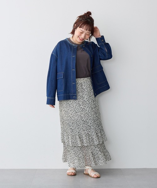 anyfee(エニフィー)の「【anyfee/プラスサイズ】シフォンティアードスカート《新色追加》(スカート・レディース・ブラック/アイボリー/ブラック系その他・3L/LL/5L/4L)」の18枚目の写真
