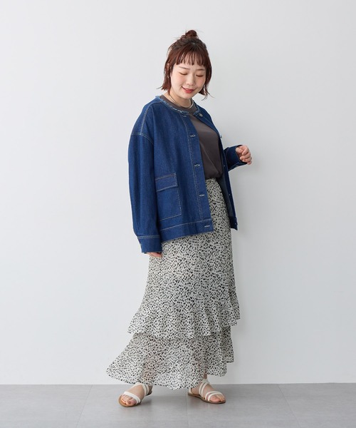 anyfee(エニフィー)の「【anyfee/プラスサイズ】シフォンティアードスカート《新色追加》(スカート・レディース・ブラック/アイボリー/ブラック系その他・3L/LL/5L/4L)」の15枚目の写真