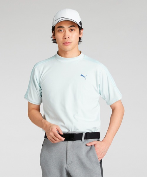 PUMA(プーマ)の「PUMA プーマ メンズ ゴルフ PF テック ライン 3D モックネック 半袖 シャツ(Tシャツ/カットソー・メンズ・ホワイト系その他/ブラック/ライトブルー・LARGE/MEDIUM/XX-LARGE/SMALL/X-LARGE)」の2枚目の写真