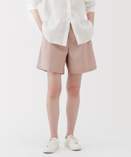 無印良品（ムジルシリョウヒン）の「婦人　洗いざらし　ブロードショートパンツ（その他パンツ・レディース・ブラック/ライトピンク/カーキ/ダークネイビー/キャメル/ベージュ・M/S/XL/L）」の6枚目の写真