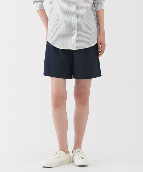 無印良品（ムジルシリョウヒン）の「婦人　洗いざらし　ブロードショートパンツ（その他パンツ・レディース・ブラック/ライトピンク/カーキ/ダークネイビー/キャメル/ベージュ・M/S/XL/L）」の4枚目の写真