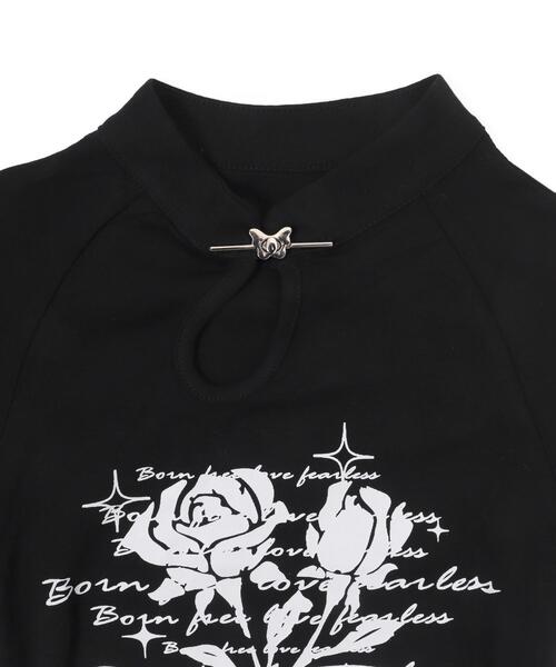 WEGO(ウィゴー)の「DISPARK/ピンSETローズカットアウトT(Tシャツ/カットソー・レディース・ブラック/ホワイト・FREE)」の6枚目の写真