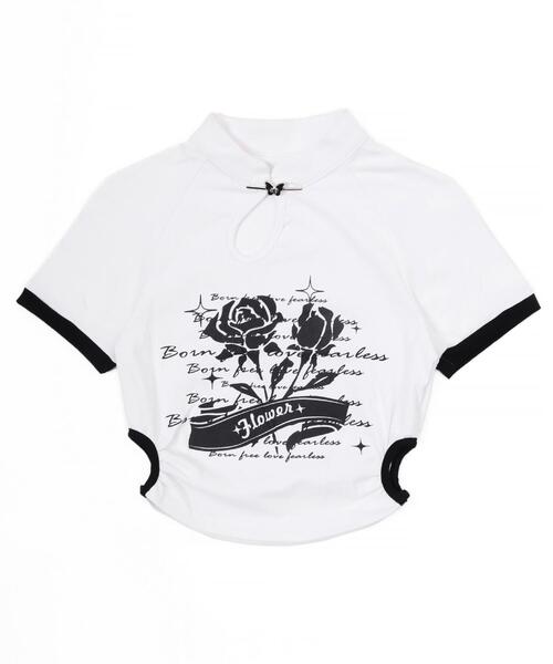 WEGO(ウィゴー)の「DISPARK/ピンSETローズカットアウトT(Tシャツ/カットソー・レディース・ブラック/ホワイト・FREE)」の12枚目の写真