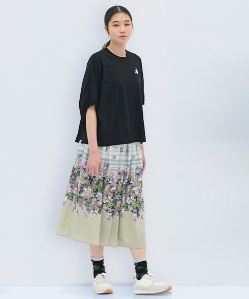 [15〜19号]SUPER HAKKA×庄島歩音「Kitten」ワンポイント刺繍ドルマンTシャツ SUPER HAKKA×庄島歩音30/-天竺「Cats portrait」プリント+ハンド