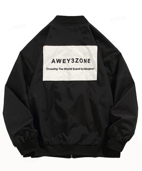 Dalfwin(ダールフィン)の「秋アウター ショート丈 AWEY3ZONEラベルデザインMA-1ブルゾン(MA-1・レディース・ブラック・LARGE/MEDIUM/X-LARGE)」の3枚目の写真