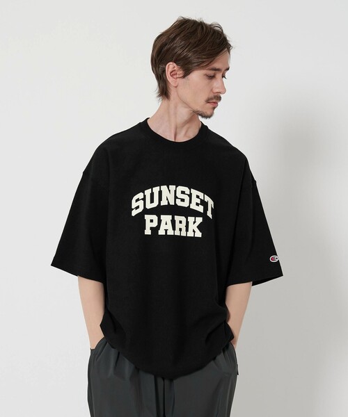 セール】【別注】 ＜Champion＞ 9.4oz フロッキー プリント T