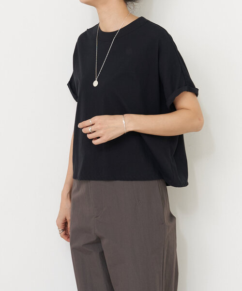 BEARDSLEY（ビアズリー）の「強撚さらっとショートTee（Tシャツ/カットソー・レディース・グレー/ホワイト/ブラック・FREE）」の5枚目の写真