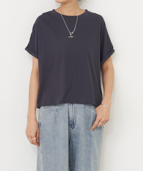 BEARDSLEY（ビアズリー）の「強撚さらっとショートTee（Tシャツ/カットソー・レディース・グレー/ホワイト/ブラック・FREE）」の6枚目の写真