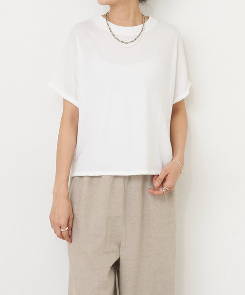 BEARDSLEY（ビアズリー）の「強撚さらっとショートTee（Tシャツ/カットソー・レディース・グレー/ホワイト/ブラック・FREE）」の8枚目の写真