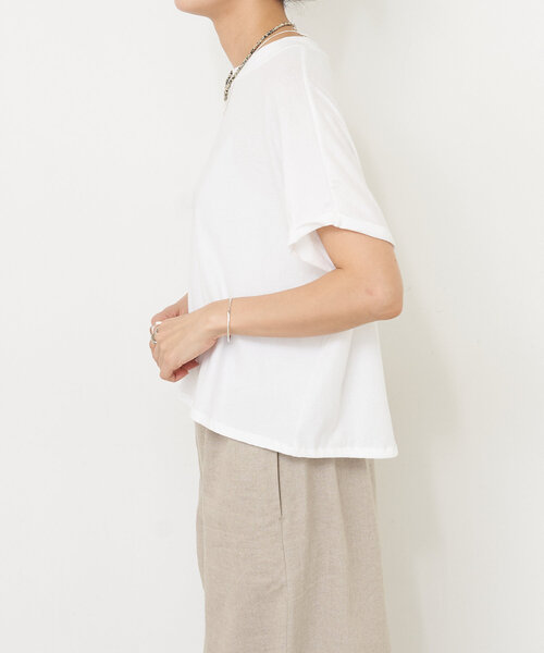 BEARDSLEY（ビアズリー）の「強撚さらっとショートTee（Tシャツ/カットソー・レディース・グレー/ホワイト/ブラック・FREE）」の9枚目の写真