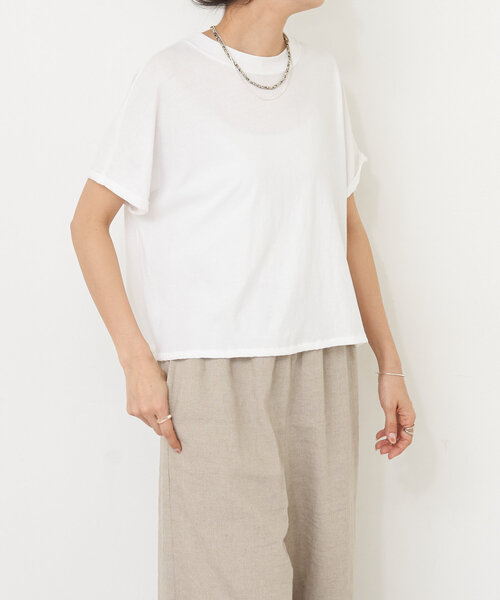 BEARDSLEY（ビアズリー）の「強撚さらっとショートTee（Tシャツ/カットソー・レディース・グレー/ホワイト/ブラック・FREE）」の11枚目の写真