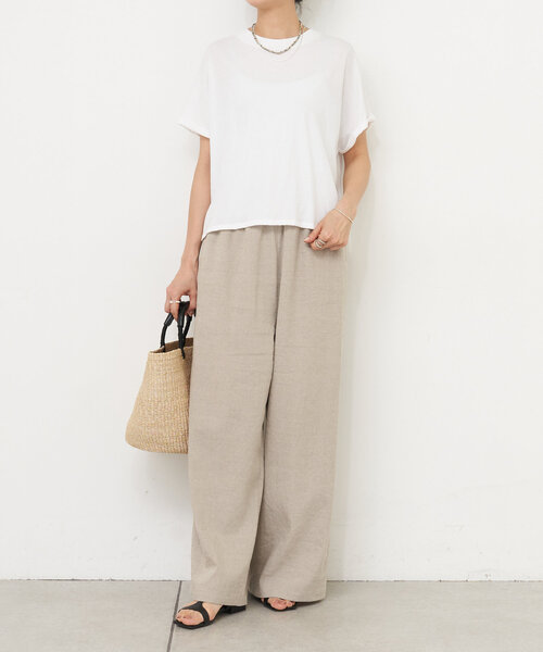 BEARDSLEY（ビアズリー）の「強撚さらっとショートTee（Tシャツ/カットソー・レディース・グレー/ホワイト/ブラック・FREE）」の12枚目の写真