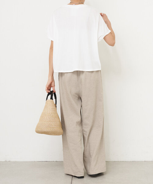 BEARDSLEY（ビアズリー）の「強撚さらっとショートTee（Tシャツ/カットソー・レディース・グレー/ホワイト/ブラック・FREE）」の14枚目の写真