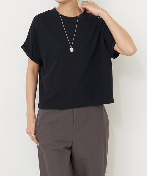 BEARDSLEY（ビアズリー）の「強撚さらっとショートTee（Tシャツ/カットソー・レディース・グレー/ホワイト/ブラック・FREE）」の18枚目の写真