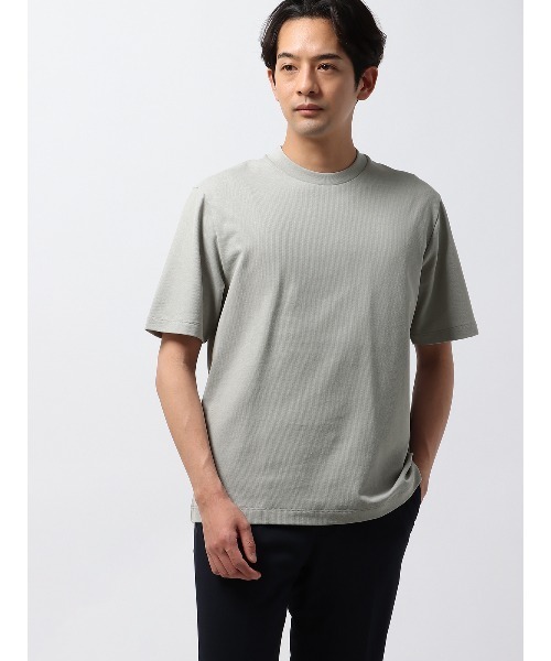 SUIT SQUARE（スーツスクエア）の「オフィT Tシャツ 半袖 ウォッシャブル プレーティング鹿の子（Tシャツ/カットソー・メンズ・ホワイト系/ブラック系/グレー系/ブルー系・LL/3L/S/M/L）」の3枚目の写真