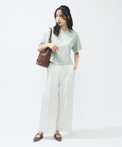 adidas（アディダス）の「【別注】アディダス adidas W LUX CA クロップドTシャツ AP 限定コラボ（Tシャツ/カットソー・レディース・グリーン/ホワイト/ベビーピンク・S/M/L/XL）」の17枚目の写真