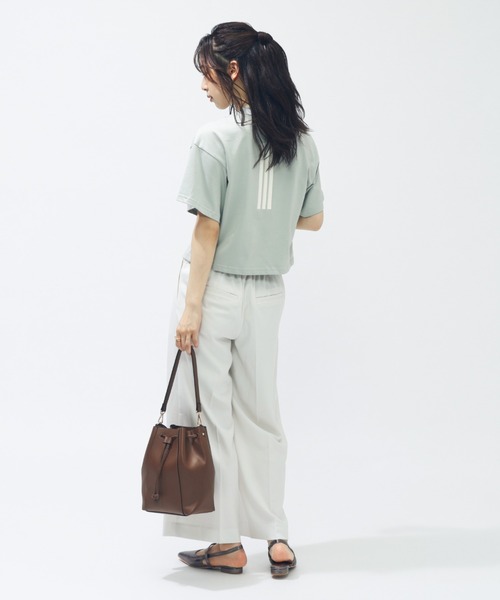 adidas（アディダス）の「【別注】アディダス adidas W LUX CA クロップドTシャツ AP 限定コラボ（Tシャツ/カットソー・レディース・グリーン/ホワイト/ベビーピンク・S/M/L/XL）」の15枚目の写真