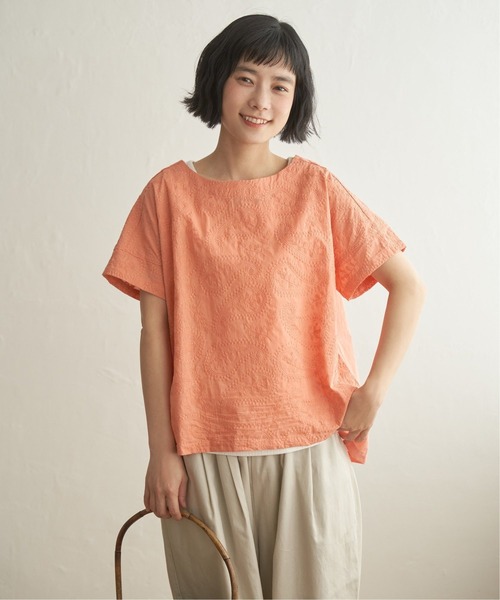 LBC（エルビーシー）の「ペイズリーシシュウブラウス（シャツ/ブラウス・レディース・ネイビー/ホワイト/イエロー系その他/ターコイズブルー/グレー/チャコール/レッドパープル/ライトグリーン/コーラルピンク・M/L）」の9枚目の写真