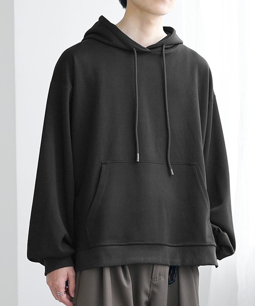 MinoriTY(マイノリティ)の「【MinoriTY】さら艶ポンチ素材オーバーサイズスナップボタンサイドオープンパーカー メンズ プルパーカー プルオーバー 春服(パーカー・メンズ・ブラック/ブルーグリーン・M/S/L)」の8枚目の写真