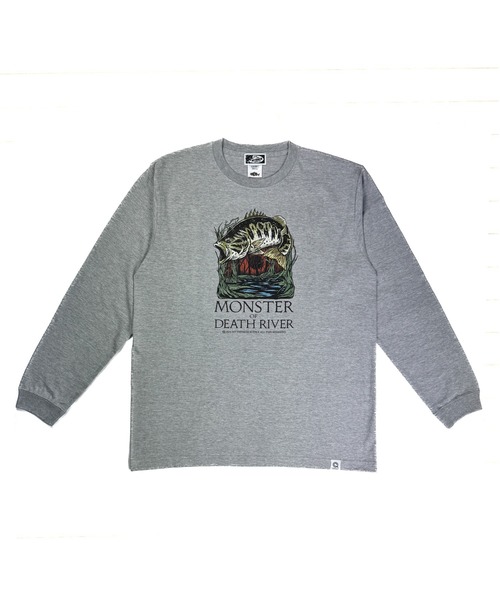 NOTHINKER(ノーシンカー)の「MONSTER OF DEATH RIVER Long T-shirt(Tシャツ/カットソー・メンズ・オリーブ/ヘザーグレー・X-LARGE/LARGE/MEDIUM/SMALL/XX-LARGE)」の1枚目の写真