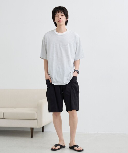 RONEL(ロネル)の「【RONEL】ミジンボーダーT(Tシャツ/カットソー・メンズ・ブラック/ライム/ホワイト・XL/L/S/M)」の21枚目の写真