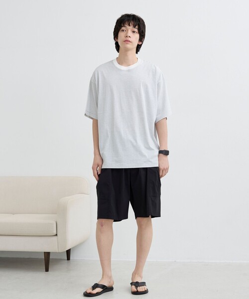 RONEL(ロネル)の「【RONEL】ミジンボーダーT(Tシャツ/カットソー・メンズ・ブラック/ライム/ホワイト・XL/L/S/M)」の20枚目の写真