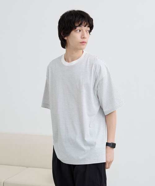 RONEL(ロネル)の「【RONEL】ミジンボーダーT(Tシャツ/カットソー・メンズ・ブラック/ライム/ホワイト・XL/L/S/M)」の18枚目の写真