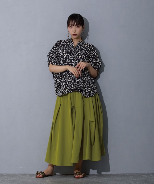 NICOLE white(ニコルホワイト)の「袖タックブラウス(シャツ/ブラウス・レディース・グリーン/パープル/その他1/その他2/オフホワイト/その他3・FREE)」の18枚目の写真