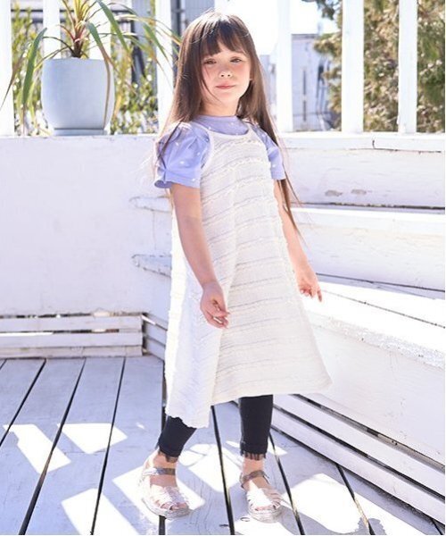 セール】フリルニットレースキャミワンピース【子供服】【キッズ
