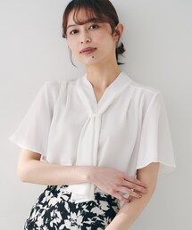 UNTITLED（アンタイトル）の「【通勤/オフィス/二の腕カバー】ボウタイブラウス（シャツ/ブラウス）」