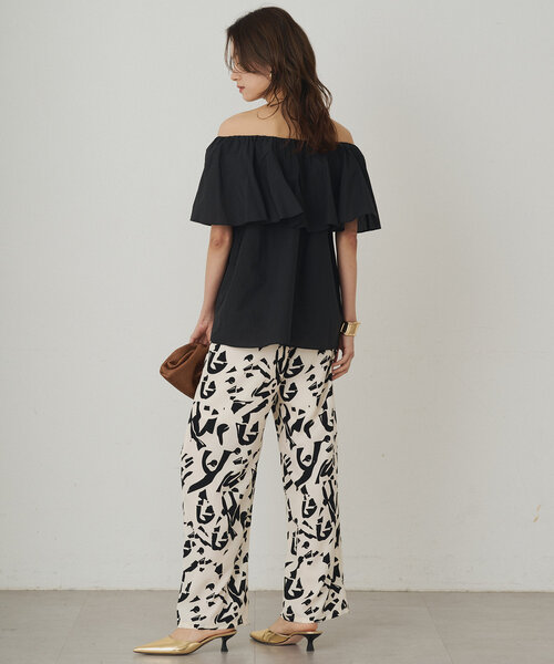 LOUNGEDRESS（ラウンジドレス）の「リラックスプリントパンツ（その他パンツ・レディース・ブラック/アイボリー・FREE）」の20枚目の写真