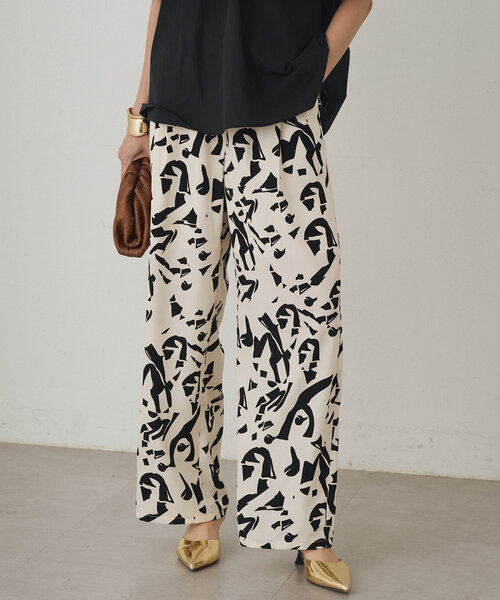 LOUNGEDRESS（ラウンジドレス）の「リラックスプリントパンツ（その他パンツ・レディース・ブラック/アイボリー・FREE）」の18枚目の写真