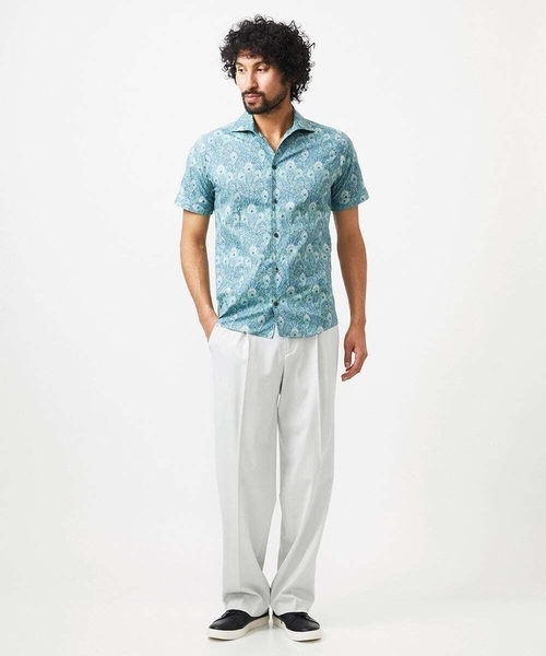 MICHEL KLEIN HOMME (ミッシェルクランオム)の「《日本製》フラワー柄半袖シャツ(シャツ/ブラウス・メンズ・ホワイト/ブルー・MEDIUM/LARGE/X-LARGE)」の15枚目の写真