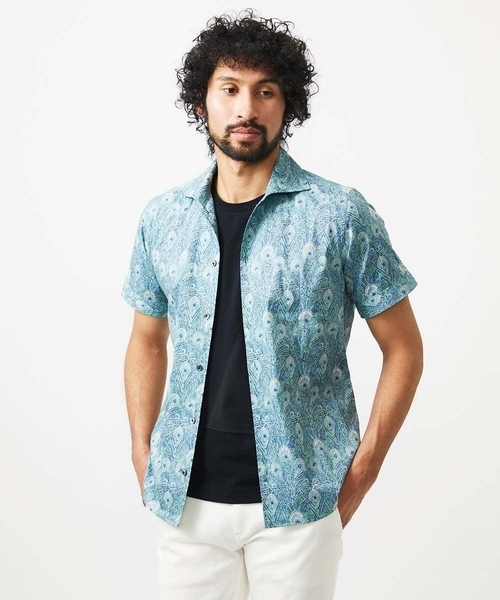 MICHEL KLEIN HOMME (ミッシェルクランオム)の「《日本製》フラワー柄半袖シャツ(シャツ/ブラウス・メンズ・ホワイト/ブルー・MEDIUM/LARGE/X-LARGE)」の9枚目の写真