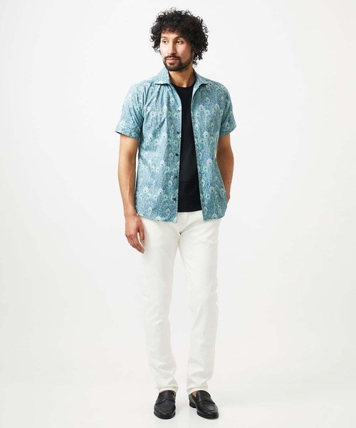 MICHEL KLEIN HOMME (ミッシェルクランオム)の「《日本製》フラワー柄半袖シャツ(シャツ/ブラウス・メンズ・ホワイト/ブルー・MEDIUM/LARGE/X-LARGE)」の8枚目の写真