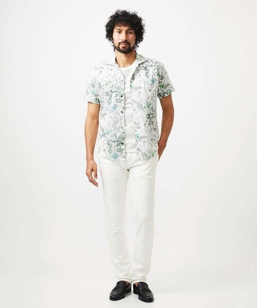 MICHEL KLEIN HOMME (ミッシェルクランオム)の「《日本製》フラワー柄半袖シャツ(シャツ/ブラウス・メンズ・ホワイト/ブルー・MEDIUM/LARGE/X-LARGE)」の14枚目の写真