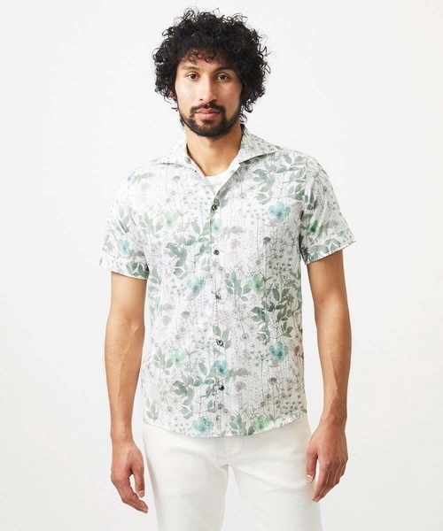 MICHEL KLEIN HOMME (ミッシェルクランオム)の「《日本製》フラワー柄半袖シャツ(シャツ/ブラウス・メンズ・ホワイト/ブルー・MEDIUM/LARGE/X-LARGE)」の13枚目の写真