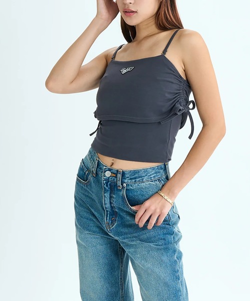 ROXY（ロキシー）の「【ROXY/ロキシー】25SS REWIND/ショート丈(短丈)シャーリングオフショルダートップス（Tシャツ/カットソー・レディース・パープル/ブラック/ホワイト・LARGE/MEDIUM/SMALL）」の22枚目の写真