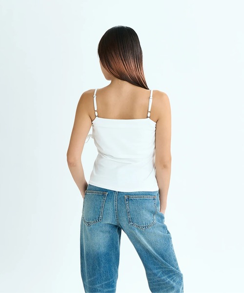 ROXY（ロキシー）の「【ROXY/ロキシー】25SS REWIND/ショート丈(短丈)シャーリングオフショルダートップス（Tシャツ/カットソー・レディース・パープル/ブラック/ホワイト・LARGE/MEDIUM/SMALL）」の8枚目の写真