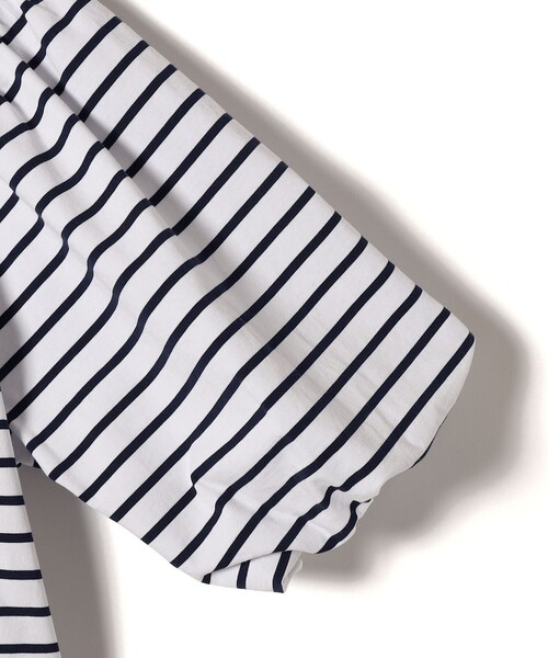 SHIPS Colors(シップス カラーズ)の「SHIPS Colors:〈洗濯機可能〉カラー ボーダー ギャザー スリーブ プルオーバー(Tシャツ/カットソー・レディース・ピンク/グリーン/ネイビー・ONE SIZE)」の10枚目の写真