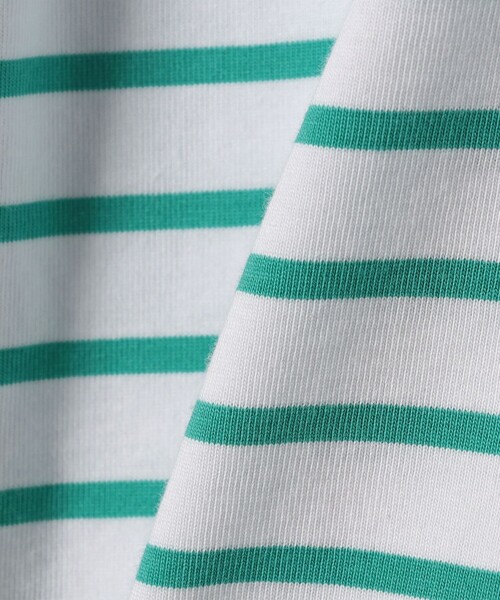 SHIPS Colors(シップス カラーズ)の「SHIPS Colors:〈洗濯機可能〉カラー ボーダー ギャザー スリーブ プルオーバー(Tシャツ/カットソー・レディース・ピンク/グリーン/ネイビー・ONE SIZE)」の14枚目の写真