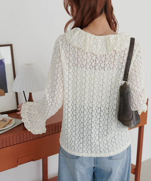 DISCOAT（ディスコート）の「レースフリルカーディガン（カーディガン