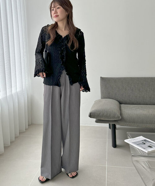 DISCOAT（ディスコート）の「レースフリルカーディガン（カーディガン/ボレロ・レディース・アイボリー/ブラック・FREE）」の20枚目の写真