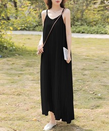 【美品】DRIES VAN NOTEN　ロング ワンピース　プリーツ加工　キャミ