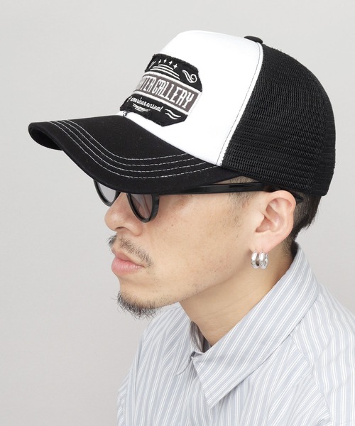 セール】ダメージ加工 刺繍パッチ ウレタンメッシュキャップ（キャップ